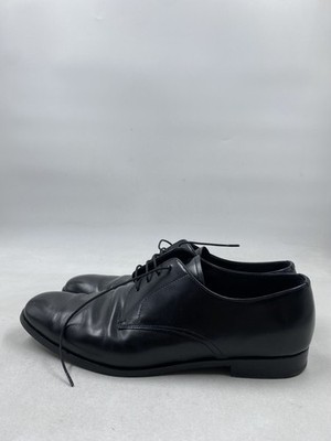 Prada Black Leather Derby Dress Shoes 2EB174 Men's US 10 / EU 43 COA