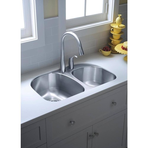 KOHLER Simplice Single-Handle Pull-Down Sprayer Kitchen Faucet in Vibrant - Picture 4 of 10
