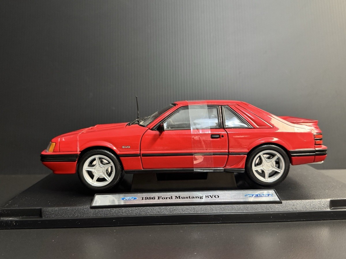 1986 Ford Mustang SVO Red 1/18 Welly Custom Wheels 🔥 | eBay