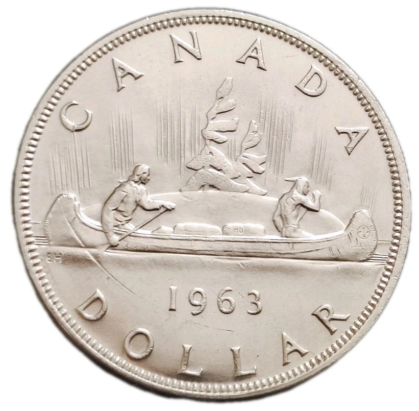 Kanada 1 Dollar 1963 Silber Kanu Elizabeth II Silver Coin Art. 003 -098 - Bild 3 von 4