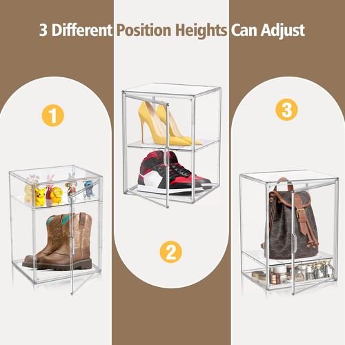 Clear Shoe Storage Boxes Stackable, XX-Large Acrylic Dispaly Case, Clear Stac... - Picture 4 of 7