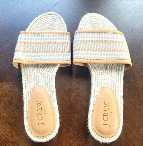 J Crew Espadrille Slide Sandals US 6  Beachy Boho Bohemian