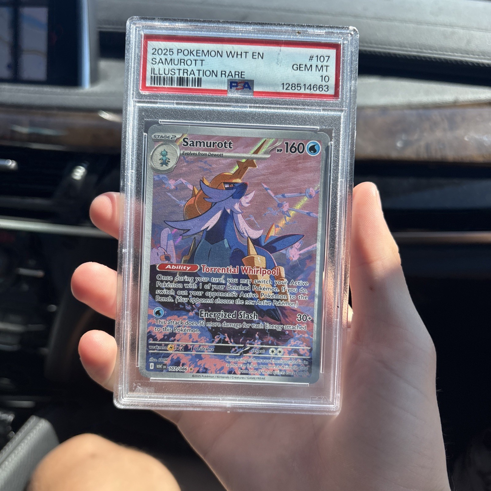 2025 Pokemon White Flare Samurott IR 107/086 PSA 10 Gem Mint Pop 164