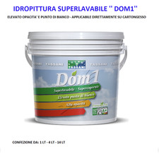 DOM1 Idropittura Superlavabile Supercoprente bianca 1-4-14 LT TASSANI