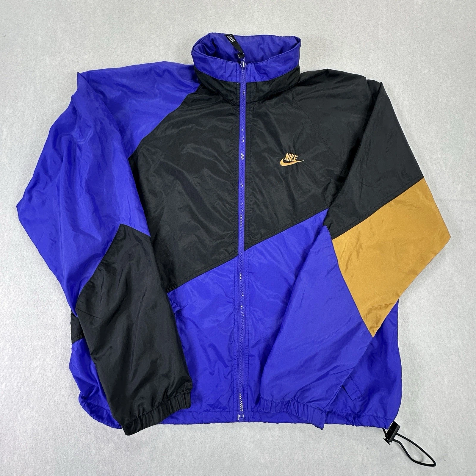 VTG 90s Nike Windbreaker Silver Tag Large(Approx) Purple/Black Packable Hood