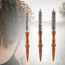 Kleine Rundb&uuml;rste, kleine Holz-Rollb&uuml;rste zum Frisieren und F&ouml;hnen