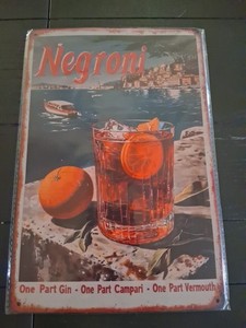 Negroni Drink 8x12 Reproduction Tin Sign