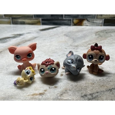 Lot Of Littlest Pet Shop LPS 100% Authentic Animals Pig Monkey Cat