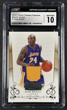 JSY# KOBE BRYANT CGC 10 2010 PANINI TIMELESS TREASURES #1 MATERIALS JERSEY 8/99