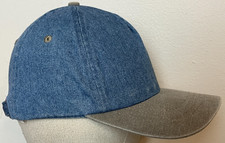 Vintage Adjustable Denim Blue n Beige Cobra brand baseball hat cap