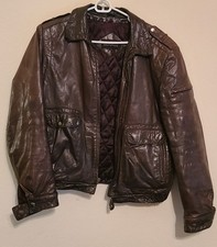 Vintage Mirage Leather Bomber Jacket/ Brown/ Size 40