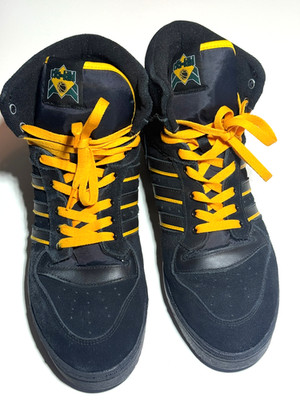 Adidas  FX 2550 Men's Black Yellow High Top Sneakers APH 281001  Size 12