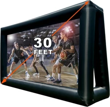 Inflatable Screen Outdoor 30Ft with Air Blower, Extra Large Blow up Projector Sc