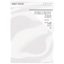 Craft Perfect Pearlescent Cardstock 8.5"X11" 5/Pkg-Pearl White - 3 Pack