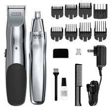 Wahl Groomsman Rechargeable Beard Trimmer kit for Mustaches, Nose Hair, and Ligh