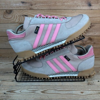 Adidas Turnschuhe Herren Größe UK 11 Marathon TR Grau Rosa Cordura Freizeit Mod Schuhe