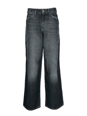NOIR 'N' BLEU MIA L-2 Baggy Jeans schwarz High Waist Taschen - Made in Italy