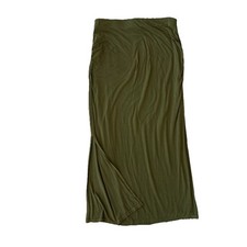 Old Navy Olive Green Maxi Dress Rouched Womens Large Fitted Bohemian