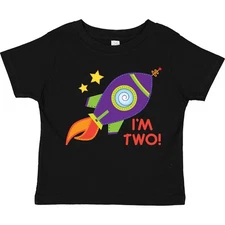 Inktastic 2nd Birthday Rocketship Space Party Toddler T-Shirt Second Year Old