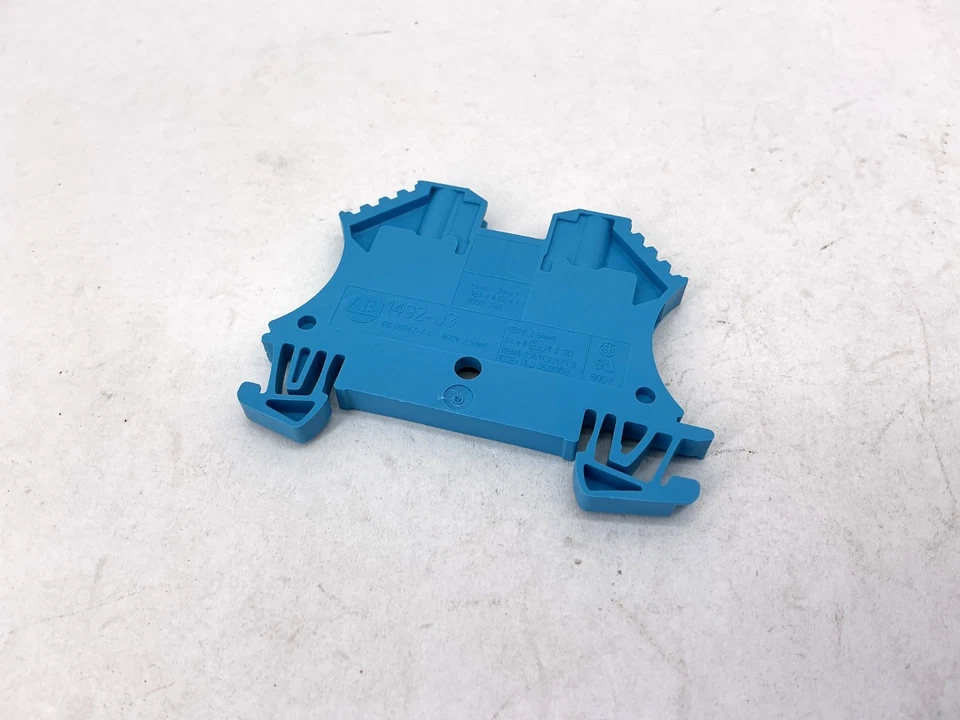 Lote de 7 nuevos bloques de terminales Allen Bradley 1492-J3-B Ser A azul 25A 600V Foto 2 de 4