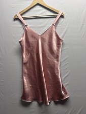 Jones New York Women  s Medium Pink Satin Slip Dress Nightie Intimates