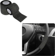 2PCS Steering Wheel Wrap Sweat-Absorbing Anti-Slip,14.76Ft Self-Adhesive Steerin