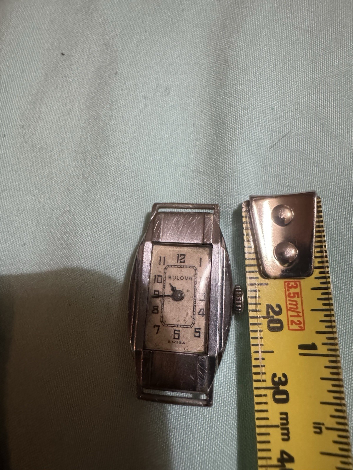 Vintage Bulova Watch Rectangular Silver Tone No S… - image 3