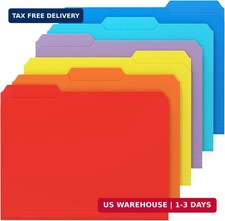 KTRIO 6 Pack Plastic Colored File Folders, Filing Folders for Letter Size, Poly
