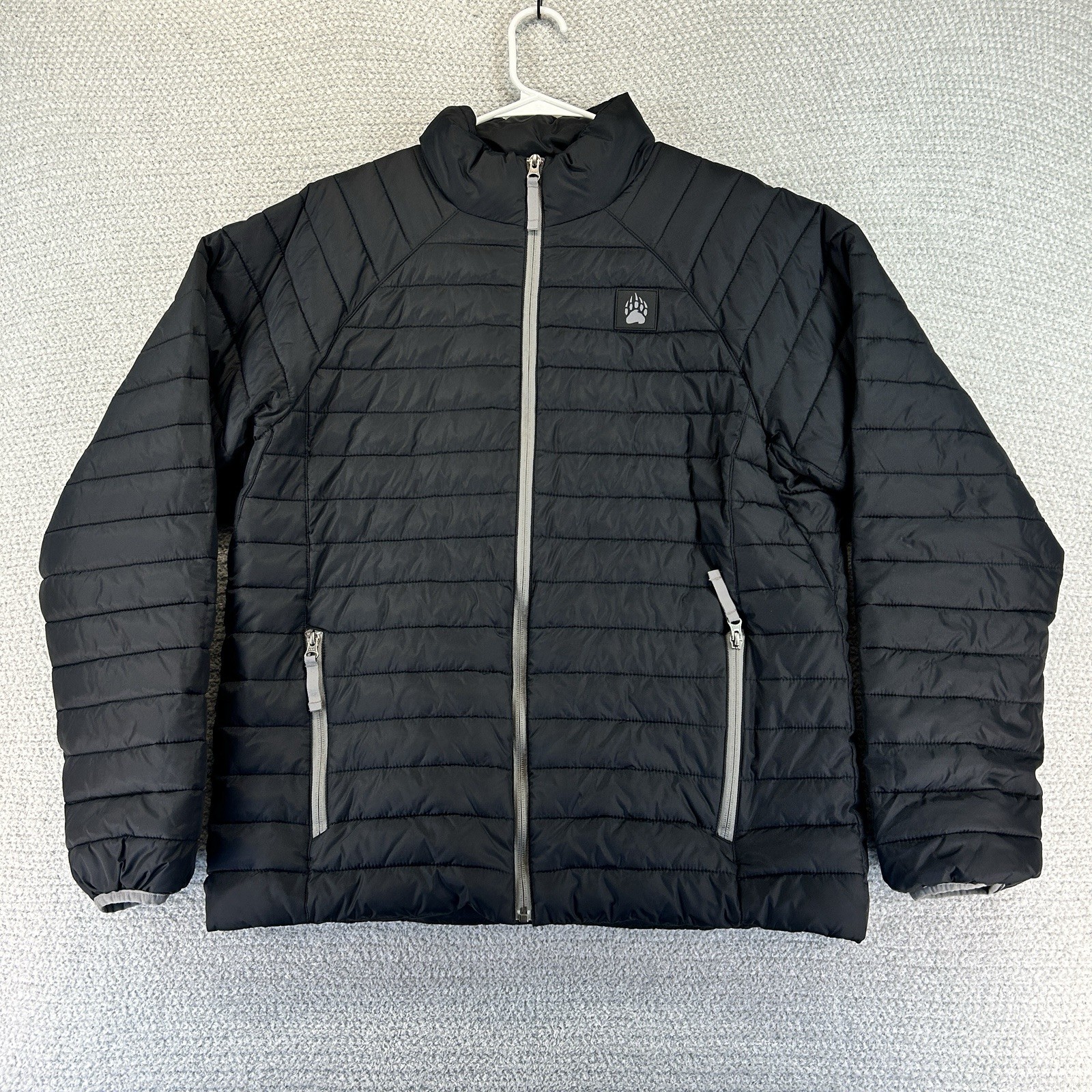 Duluth Trading Alaskan Hardgear Puffin Jacket Mens Medium Black Full Zip Quilted
