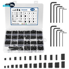 1145PCS 25 Sizes Metric & SAE Set Screw Assortment Kit 12.9 Class Alloy Steel