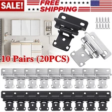 20 Pcs 1/2" Overlay Semi Partial Wrap Around Cabinet Hinges Self Closing Hinges