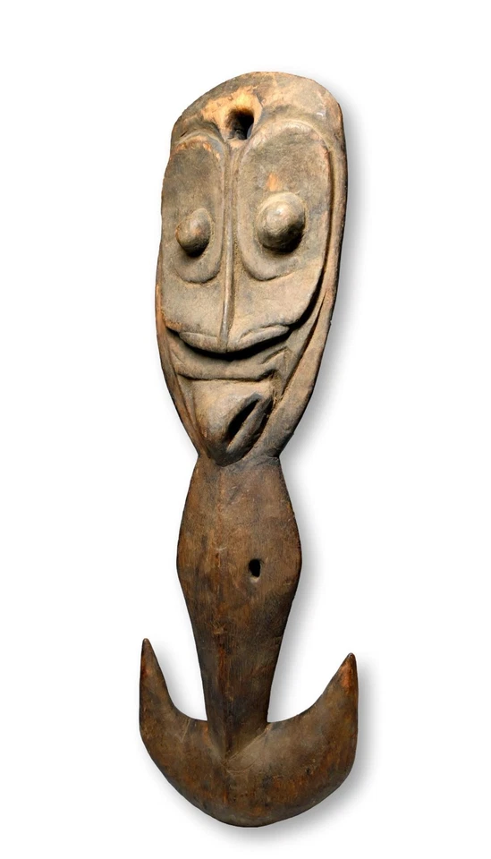 Old Iatmul Sepik River Net or Basket Hook, Ex Stirner Collection - Image 3 of 4