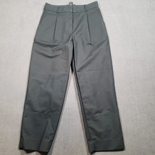 Gap Pleated Wide Leg Trousers Womens 2 Regular Dark Green High Rise Cotton