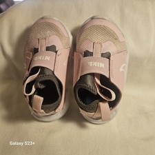 Nike Flex Runner Pink White Toddlers Kids Slip On Sneakers Sz 5c