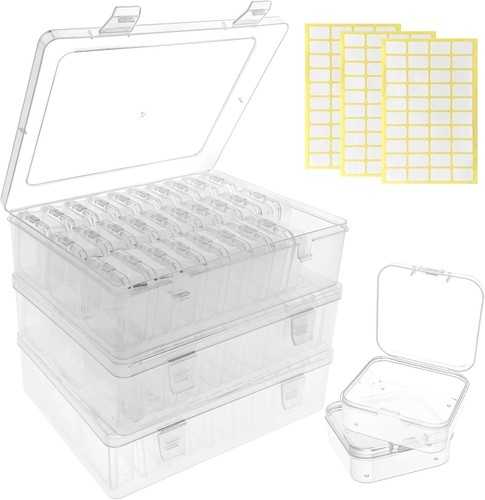 Versatile Clear Storage Case for Beads, Jewelry, and Office Supplies – 93 PCS - Picture 3 of 9