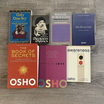 Osho Bhagwan Shree Rajneesh 7 Book Lot Meditation Ecstasy Love Guru