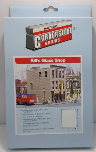 Kit de estructura serie piedra angular Walthers 933-3002 HO Bill's Glass Shop | Condition: New