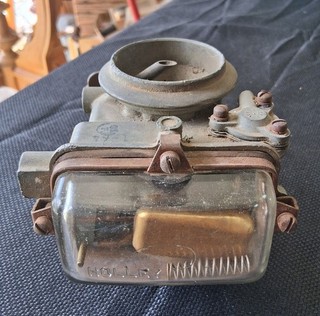 Vintage Pair of Ford Holley Single Barrel Carburetors W/ Clear Glass Fuel Bowls