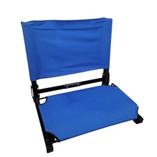The Stadium Chair Co. Folding Bleacher Seat Blue Black Portable Tailgate Camping