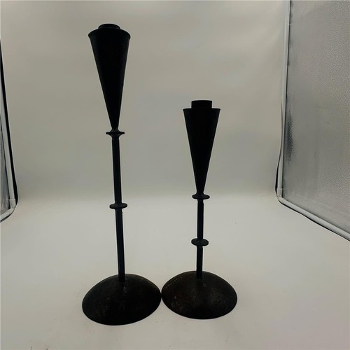 Rustic Metal Taper Candle Stick Holders (2) - Picture 1 of 4