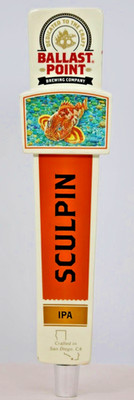 Ballast Point Sculpin IPA Beer Tap Handle   11.5'' Tri-Sided   San Diego Craft