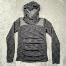 Athleta Hoodie Womens Medium Gray Space Dye Long Sleeve Pullover Running Top
