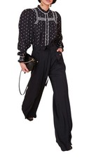 Ulla Johnson Alandra Wide Leg Pants Raven Black Size 4 NWT $425