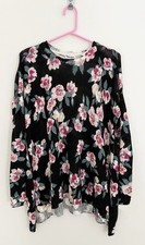 SHOW ME YOUR MUMU Mellow Bonfire Sweater Women Sz S Monet Floral Black Pink