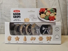 OXO Good Grips 6 Piece Cookie Press Christmas Disk Set New In Box