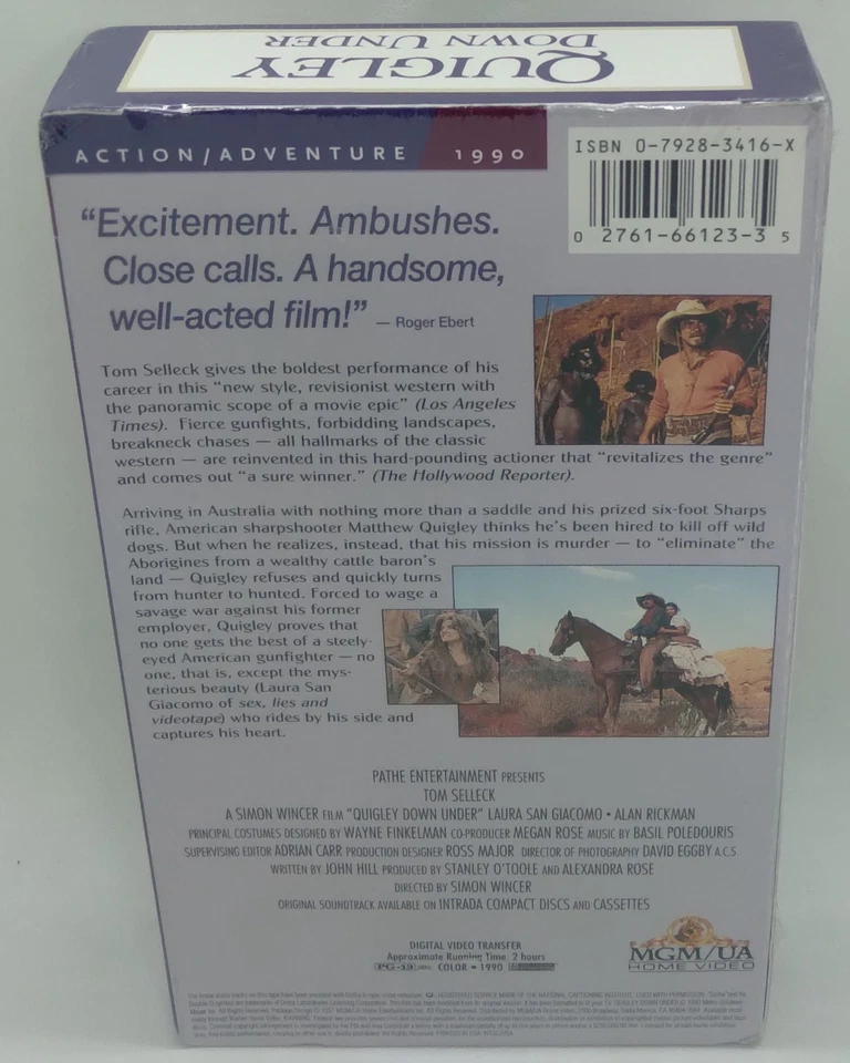Quigley Down Under (VHS, 1990) New & Sealed Contemporary Classics - Image 2 of 4