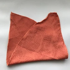 Oblong Jacquard Salmon Pink Scarf Oblong Hanky Kerchief Satin Finish
