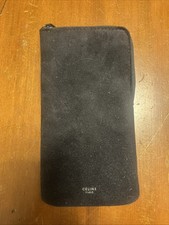 CELINE PARIS Black Suede Soft Large Sunglasses Eyeglasses Case