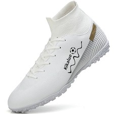 Men's Soccer Shoes Football Cleats High-Tops Lace-Up Non-Slip Spikes Athletic...