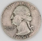 1953-S Washington Quarter 90% Silver Coin / You Buy What You See